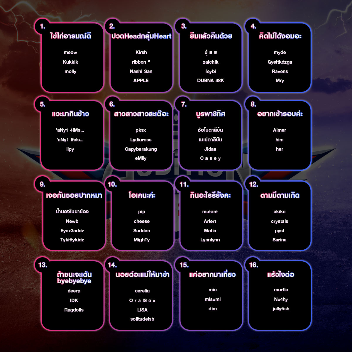 LINE UP AUDITION THAILAND CHAMPIONSHIP 2024  