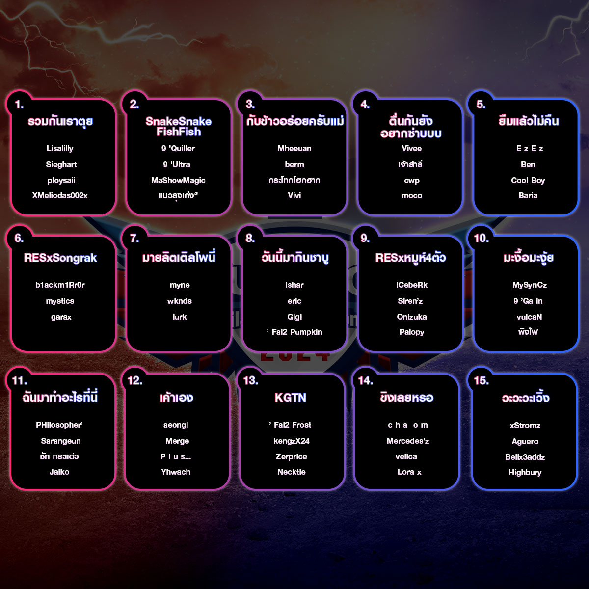 LINE UP AUDITION THAILAND CHAMPIONSHIP 2024  